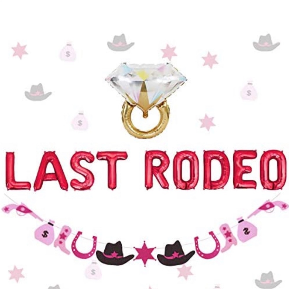 COPY - NWT Bachelorette banner/balloons; cowgirl/rodeo